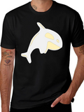 Orca Whale Graphic Tee - Black Casual Shirt