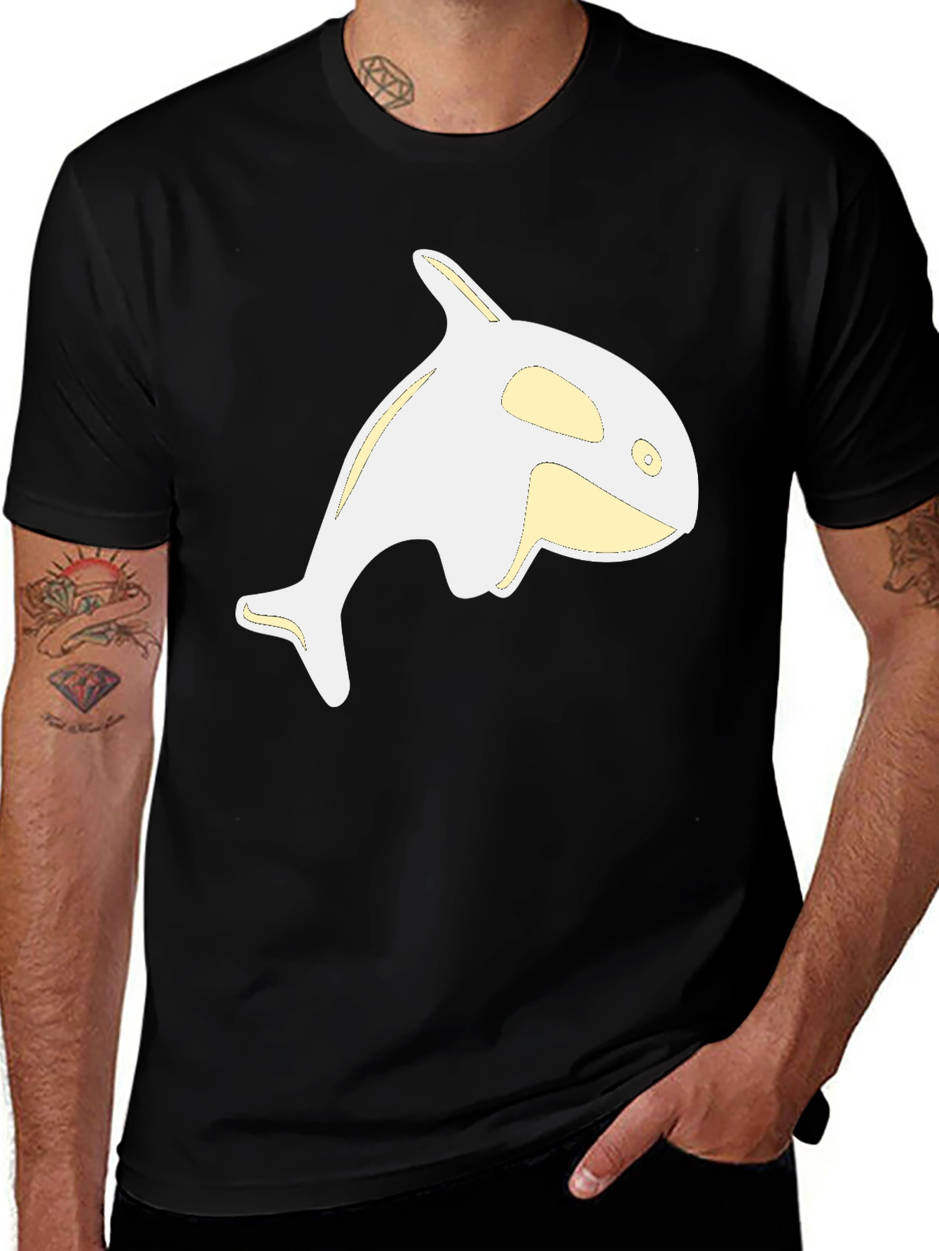 Orca Whale Graphic Tee - Black Casual Shirt