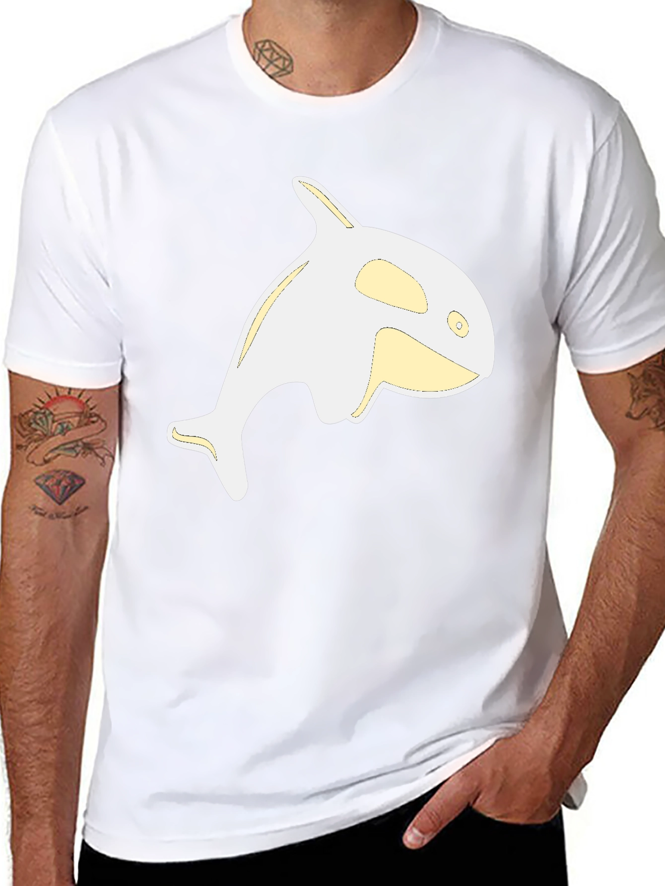 Orca Whale Graphic Tee - Black Casual Shirt