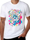 Colorful Pug Graphic T-Shirt