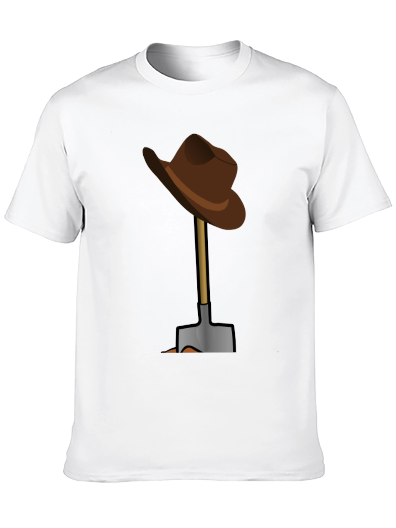 Funny T-Shirt: Hat on Shovel Graphic Tee