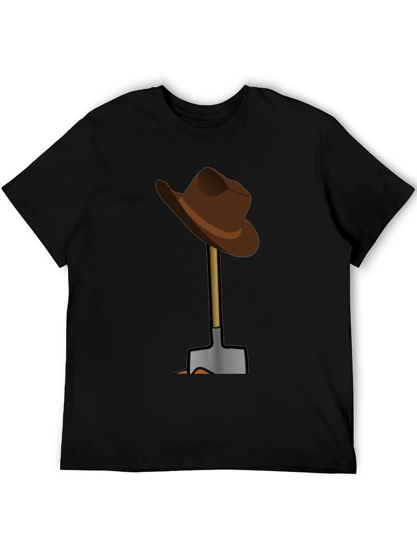 Funny T-Shirt: Hat on Shovel Graphic Tee