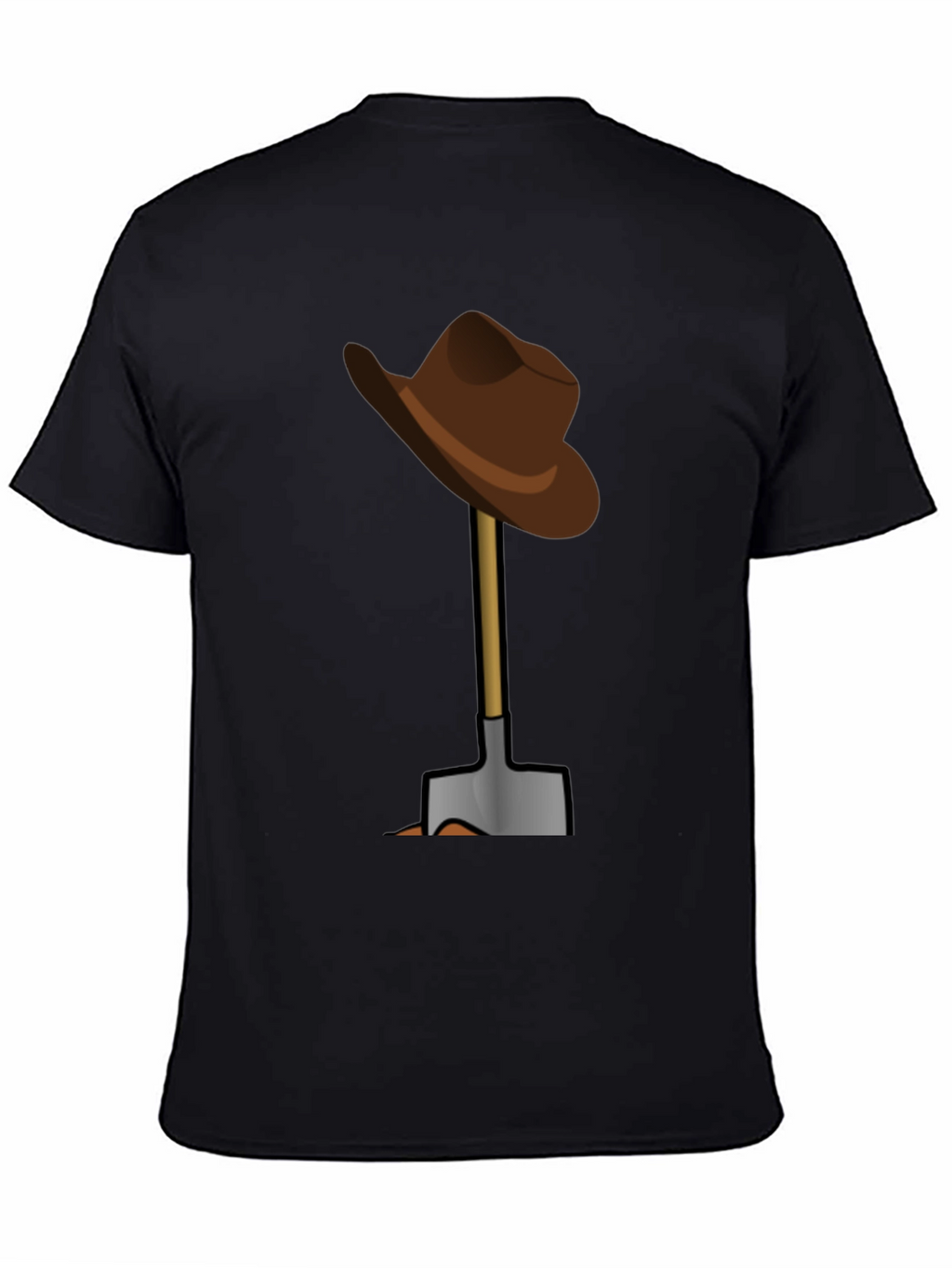Funny T-Shirt: Hat on Shovel Graphic Tee