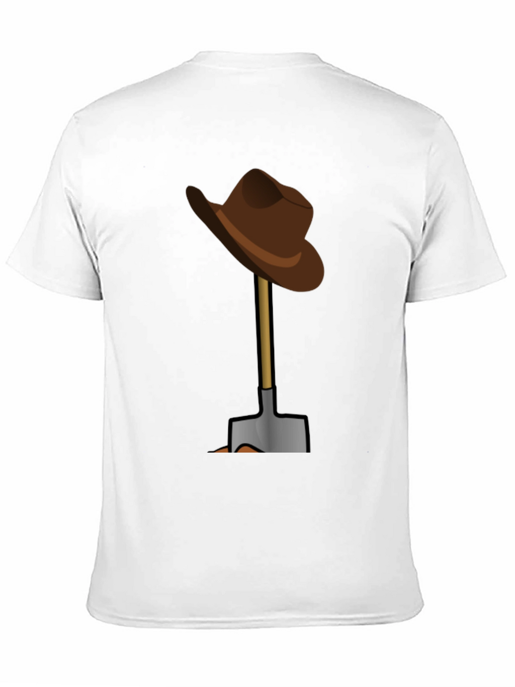 Funny T-Shirt: Hat on Shovel Graphic Tee