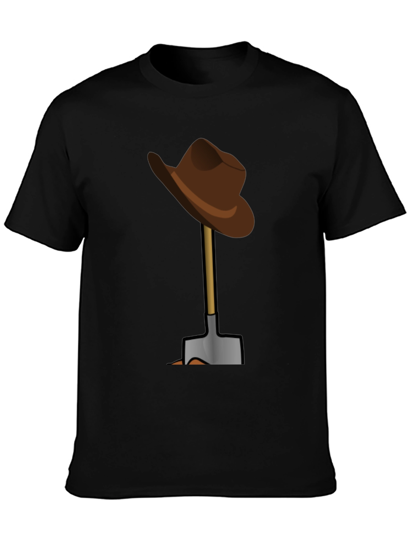 Funny T-Shirt: Hat on Shovel Graphic Tee