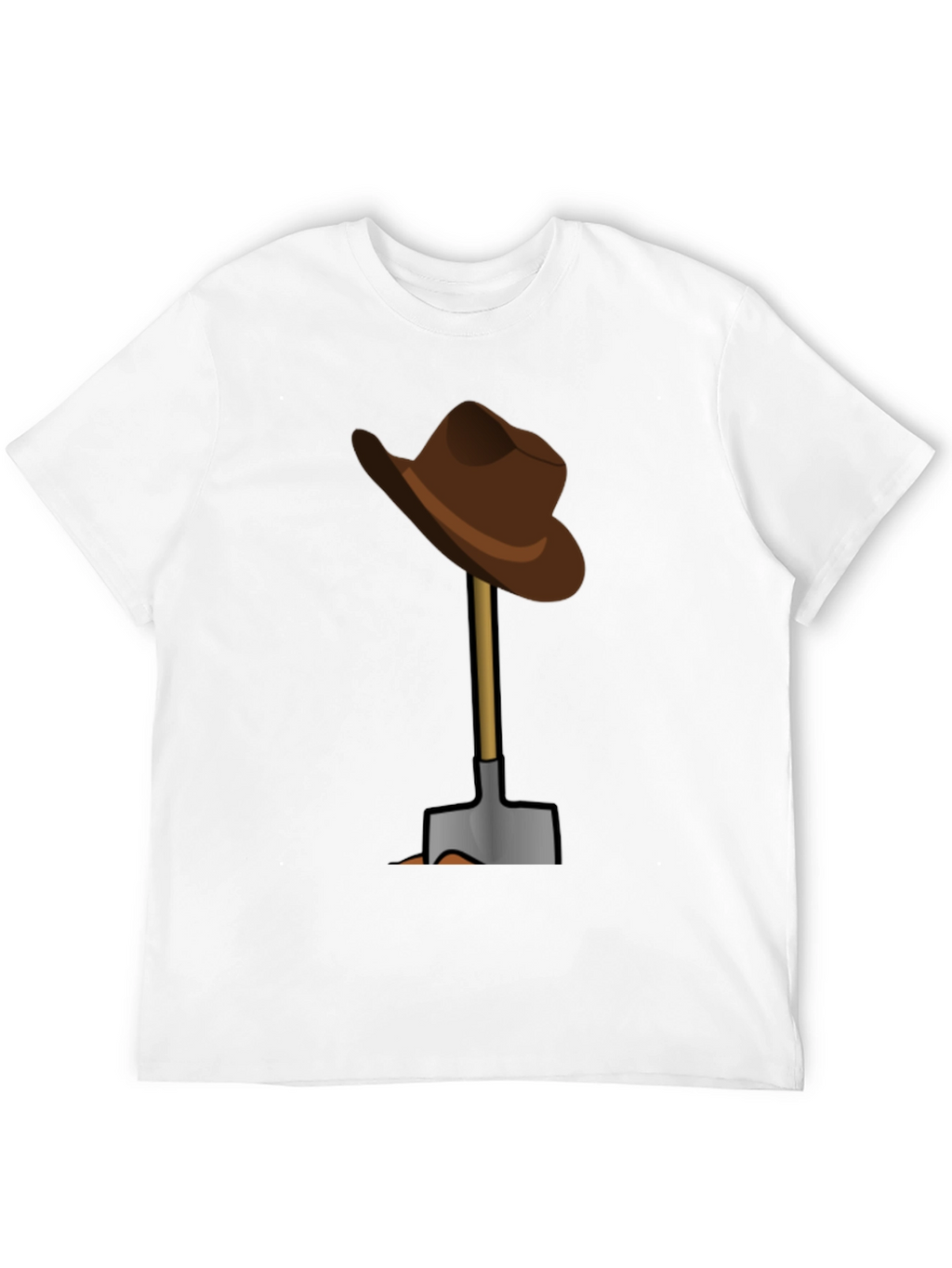 Funny T-Shirt: Hat on Shovel Graphic Tee