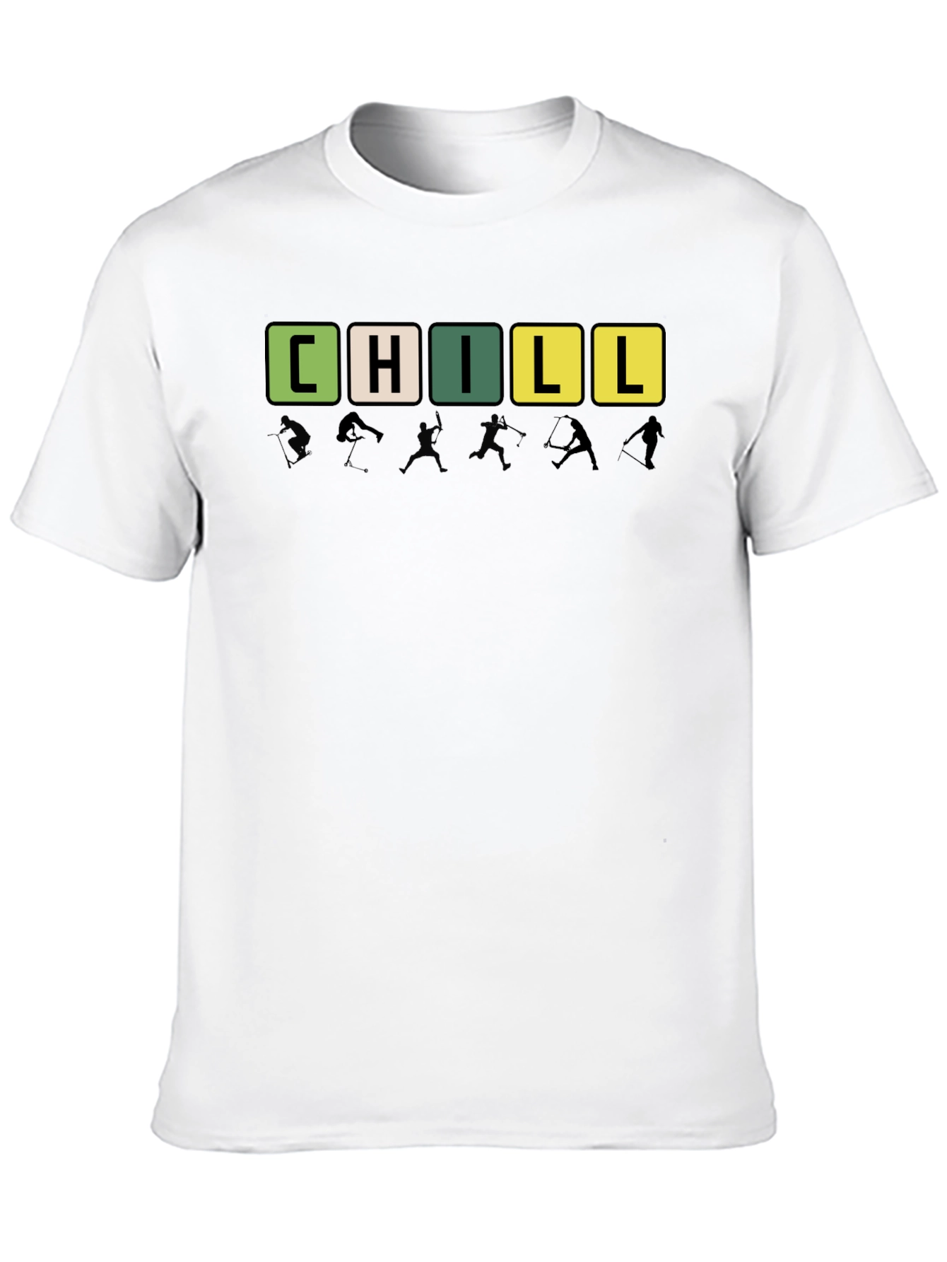 CHILL Word Graphic Print Black T-Shirt