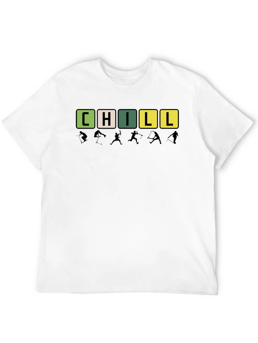 CHILL Word Graphic Print Black T-Shirt