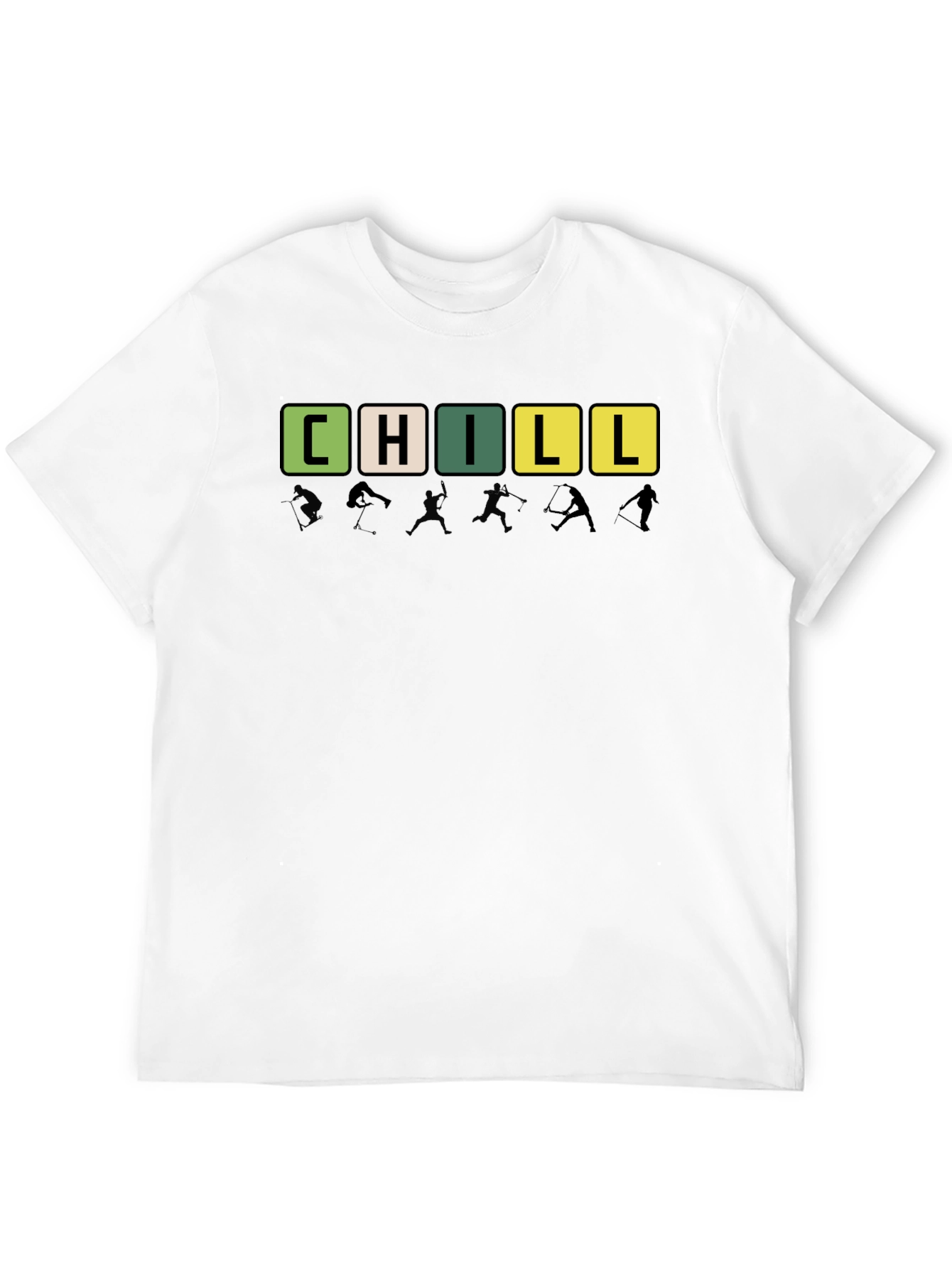 CHILL Word Graphic Print Black T-Shirt
