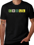CHILL Word Graphic Print Black T-Shirt