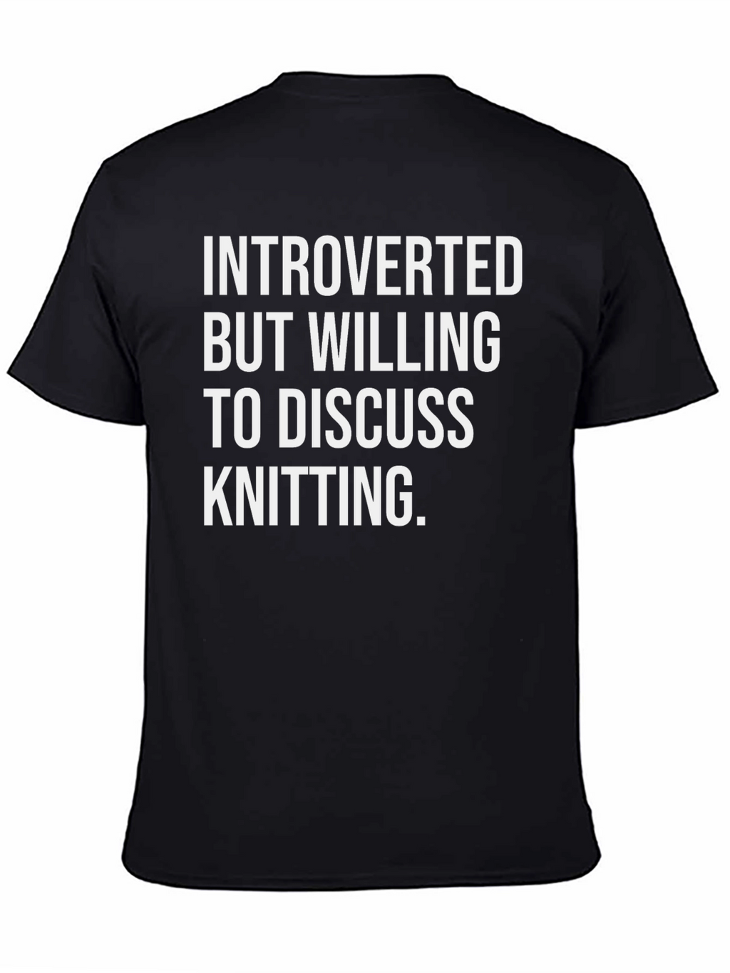 Introverted Knitting T-Shirt - Black Cotton Knitwear Enthusiast Tee