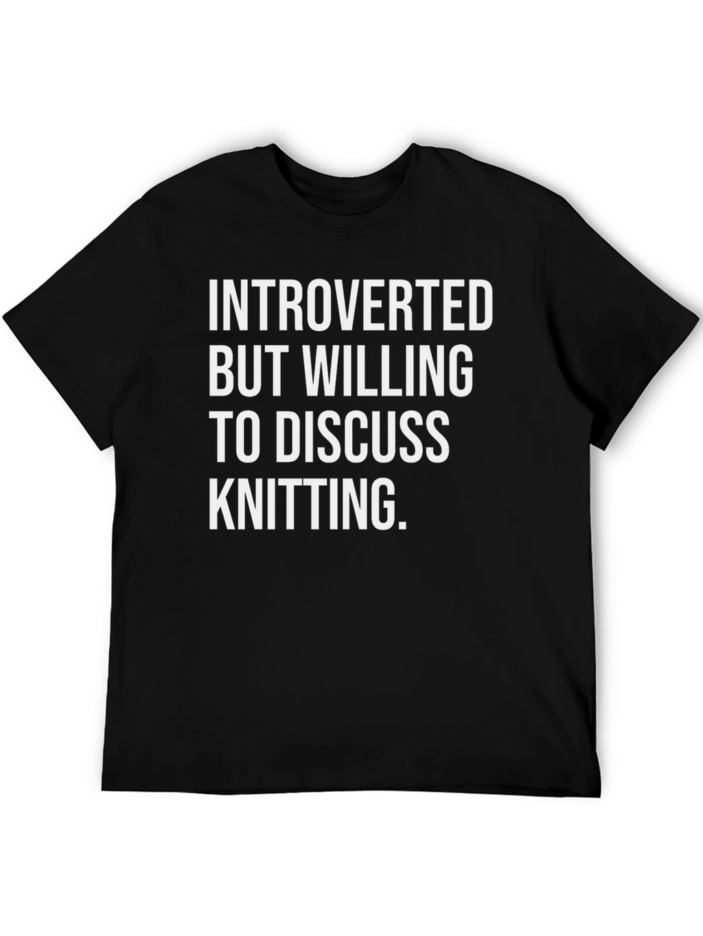 Introverted Knitting T-Shirt - Black Cotton Knitwear Enthusiast Tee