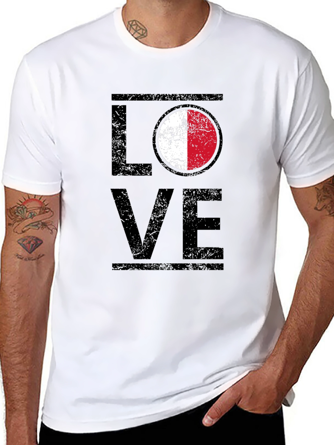 LOVE Malta Flag T-Shirt Patriotic Design