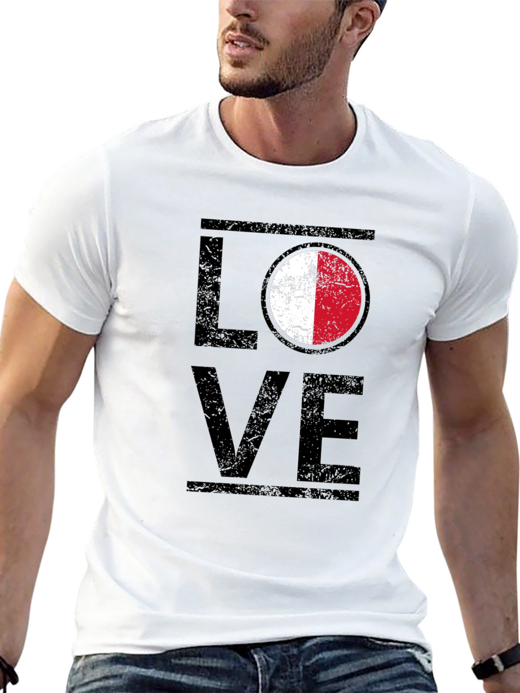 LOVE Malta Flag T-Shirt Patriotic Design