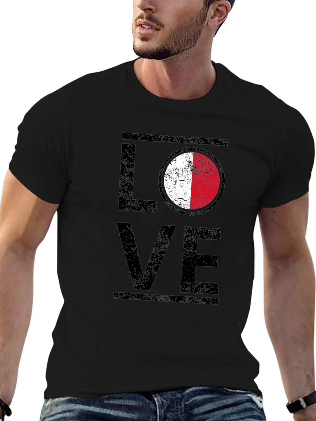 LOVE Malta Flag T-Shirt Patriotic Design