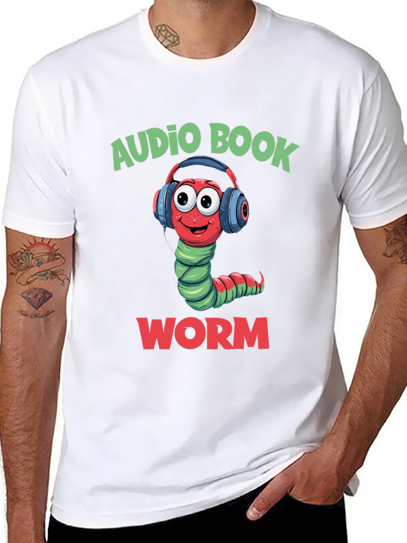 Audio Book Worm T-Shirt