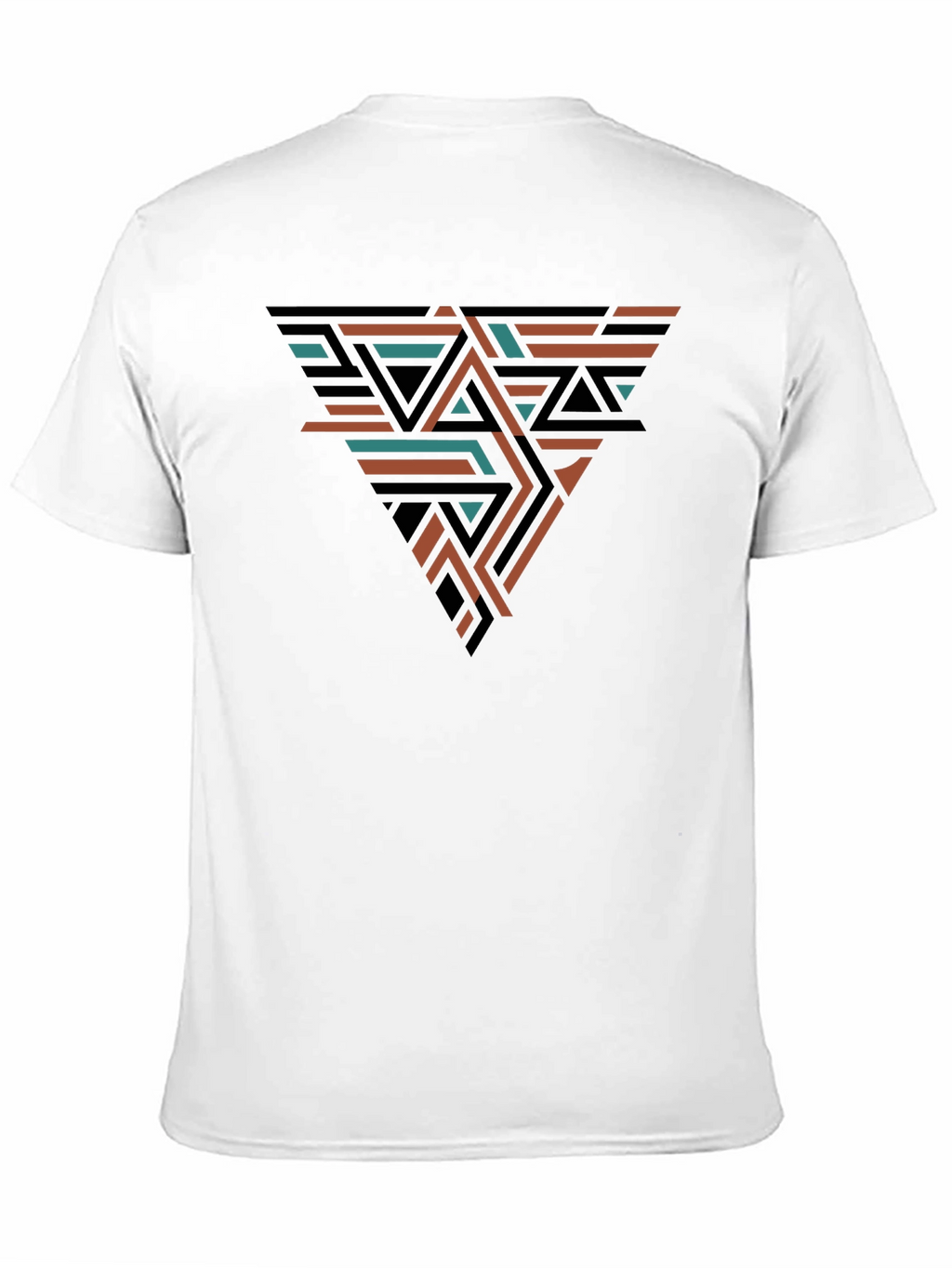 Geometric Triangle Design Black T-Shirt