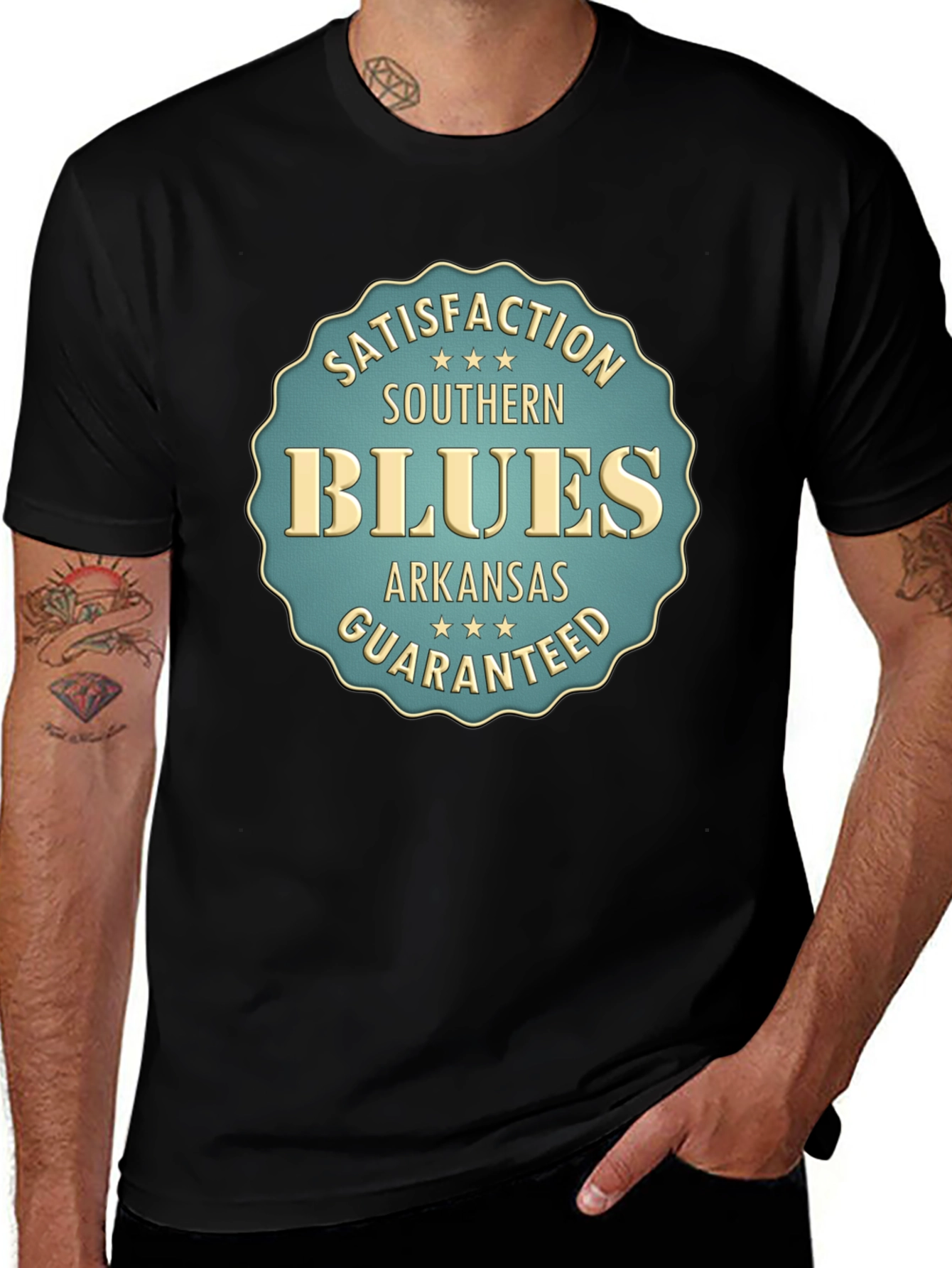 Southern Blues Tee - Arkansas Satisfaction Guaranteed