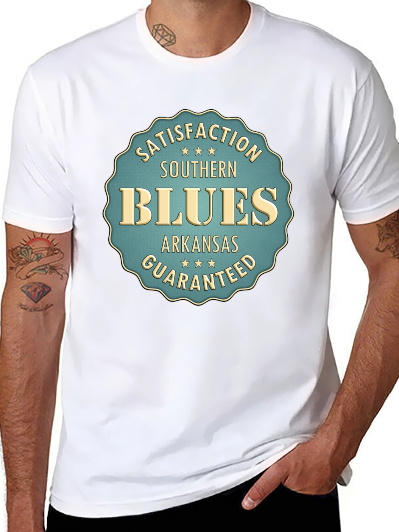 Southern Blues Tee - Arkansas Satisfaction Guaranteed