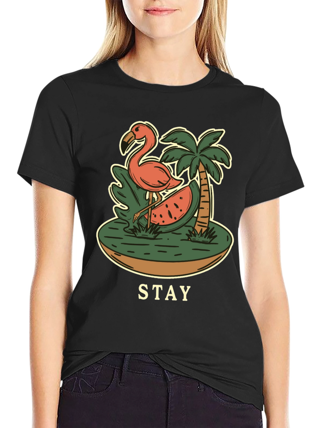 Stay Tropical Graphic Tee - Flamingo Summer T-Shirt