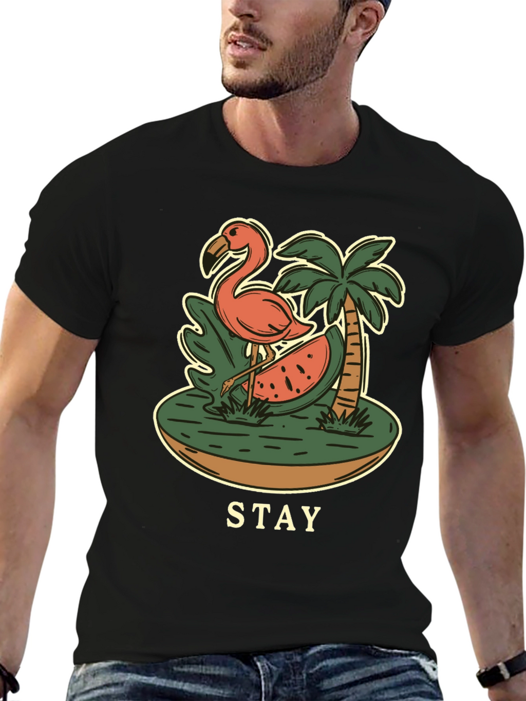 Stay Tropical Graphic Tee - Flamingo Summer T-Shirt