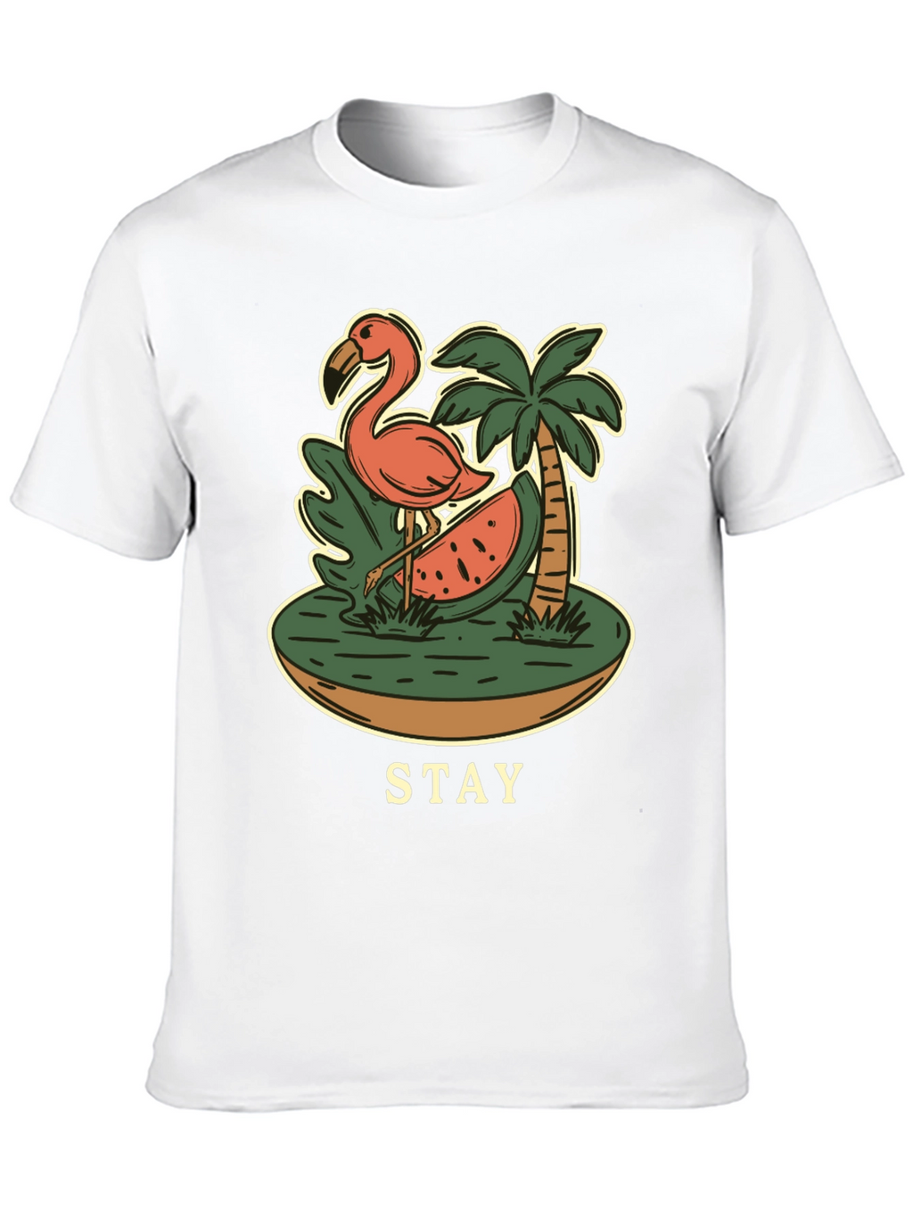 Stay Tropical Graphic Tee - Flamingo Summer T-Shirt