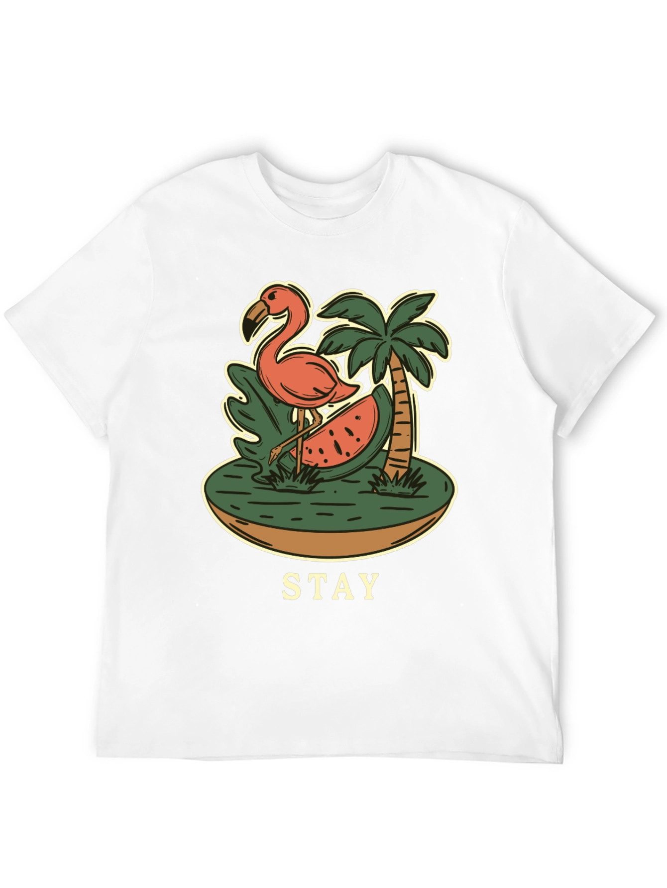 Stay Tropical Graphic Tee - Flamingo Summer T-Shirt