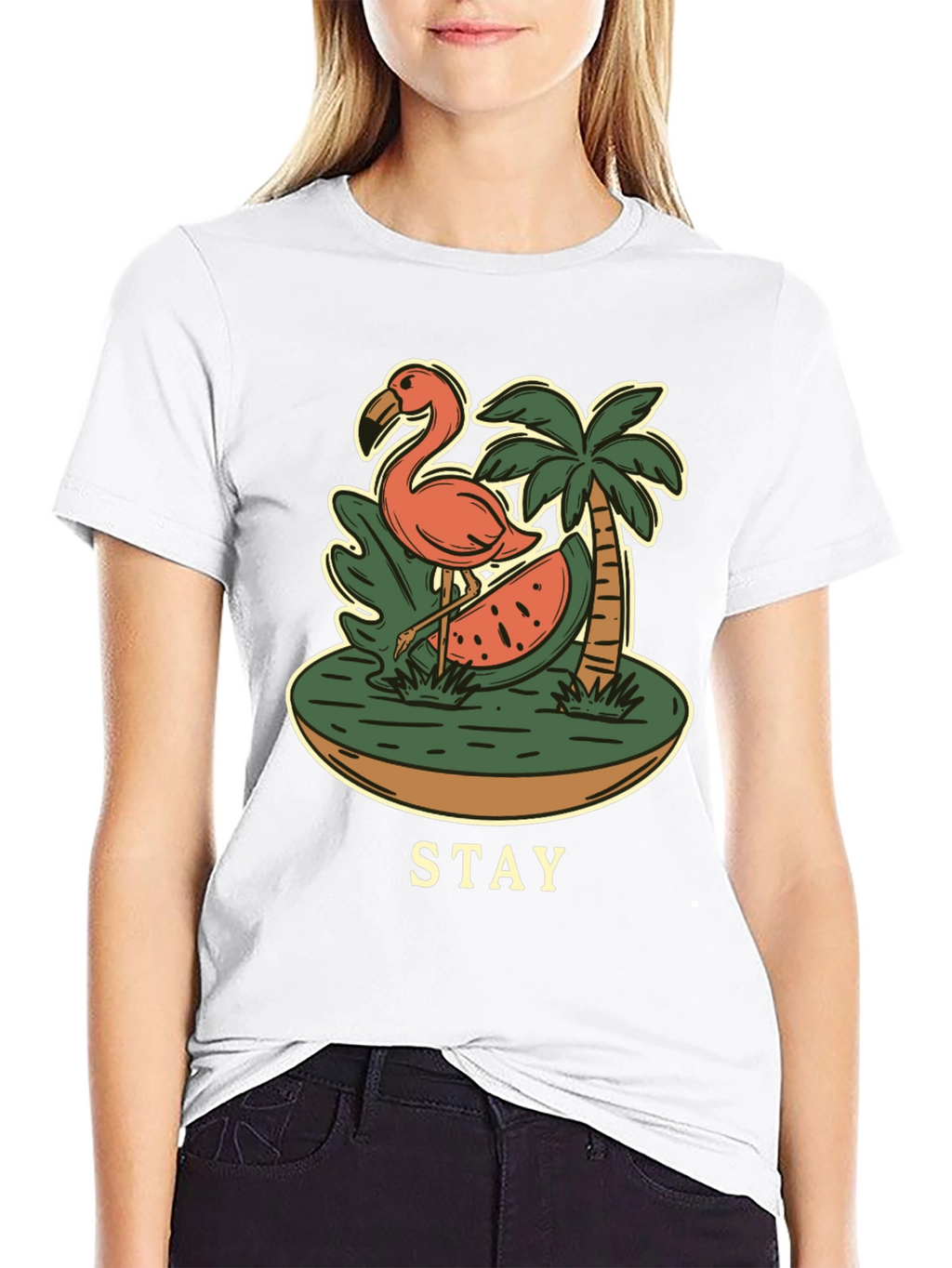 Stay Tropical Graphic Tee - Flamingo Summer T-Shirt