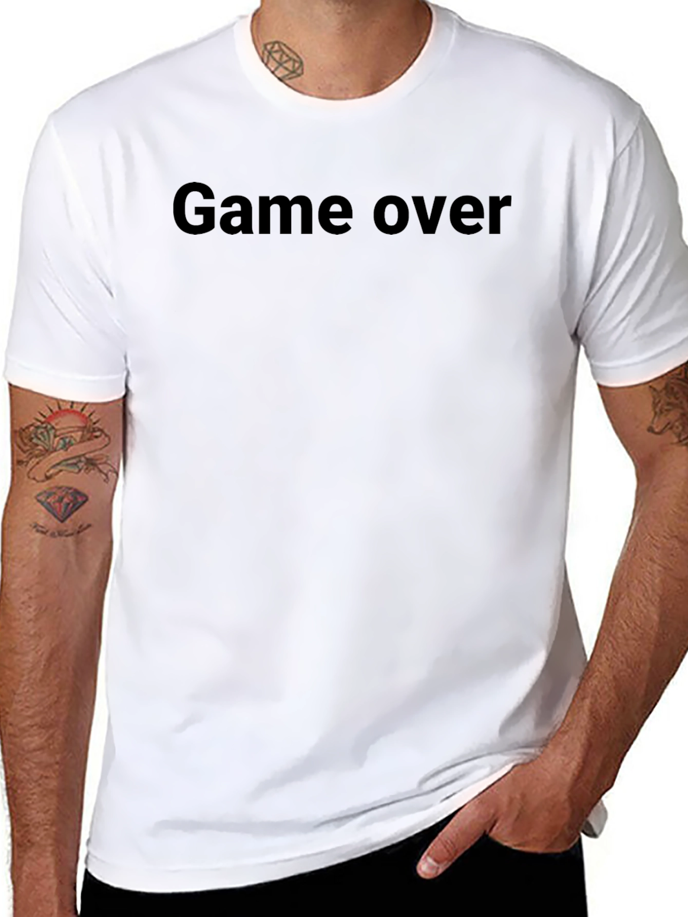 Game Over Graphic Tee - Black Cotton T-Shirt