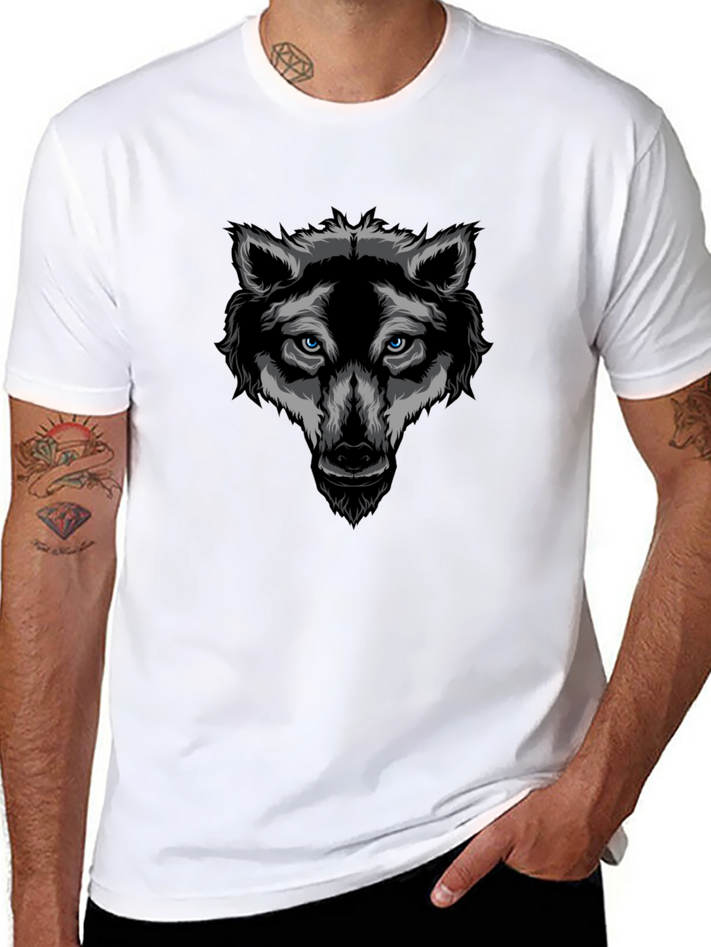 Black Wolf Graphic T-Shirt - Cool Animal Design
