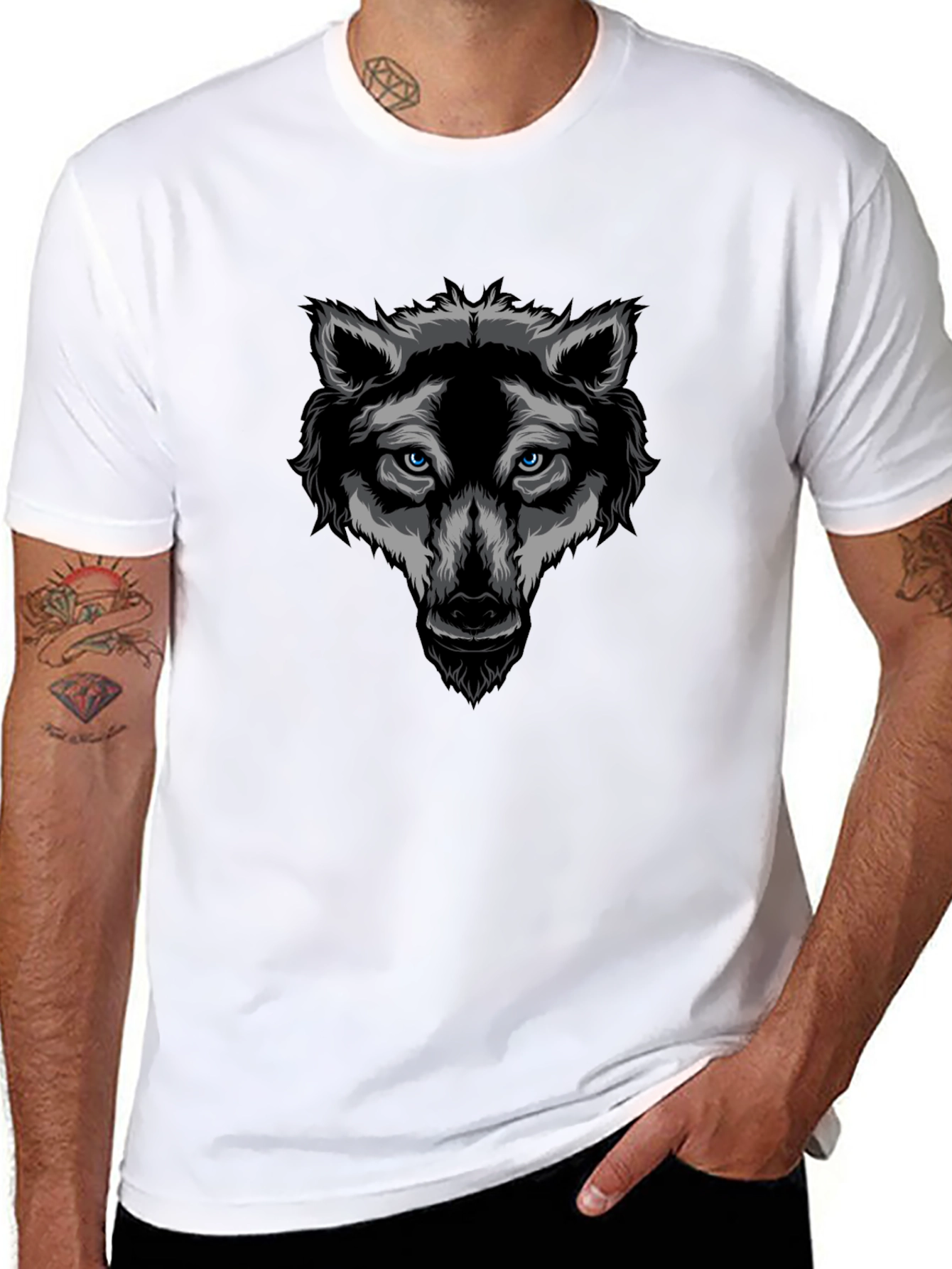 Black Wolf Graphic T-Shirt - Cool Animal Design