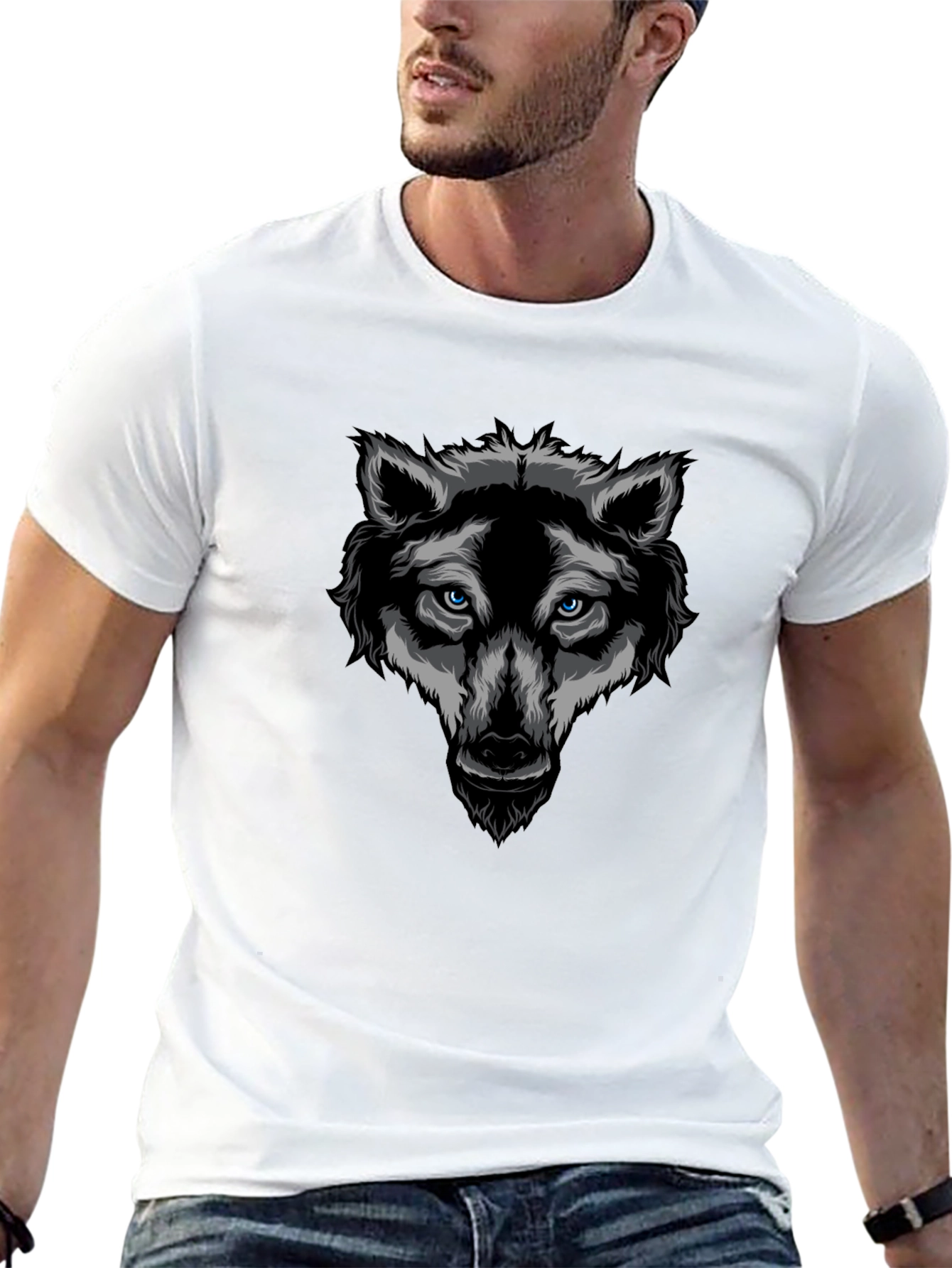 Black Wolf Graphic T-Shirt - Cool Animal Design