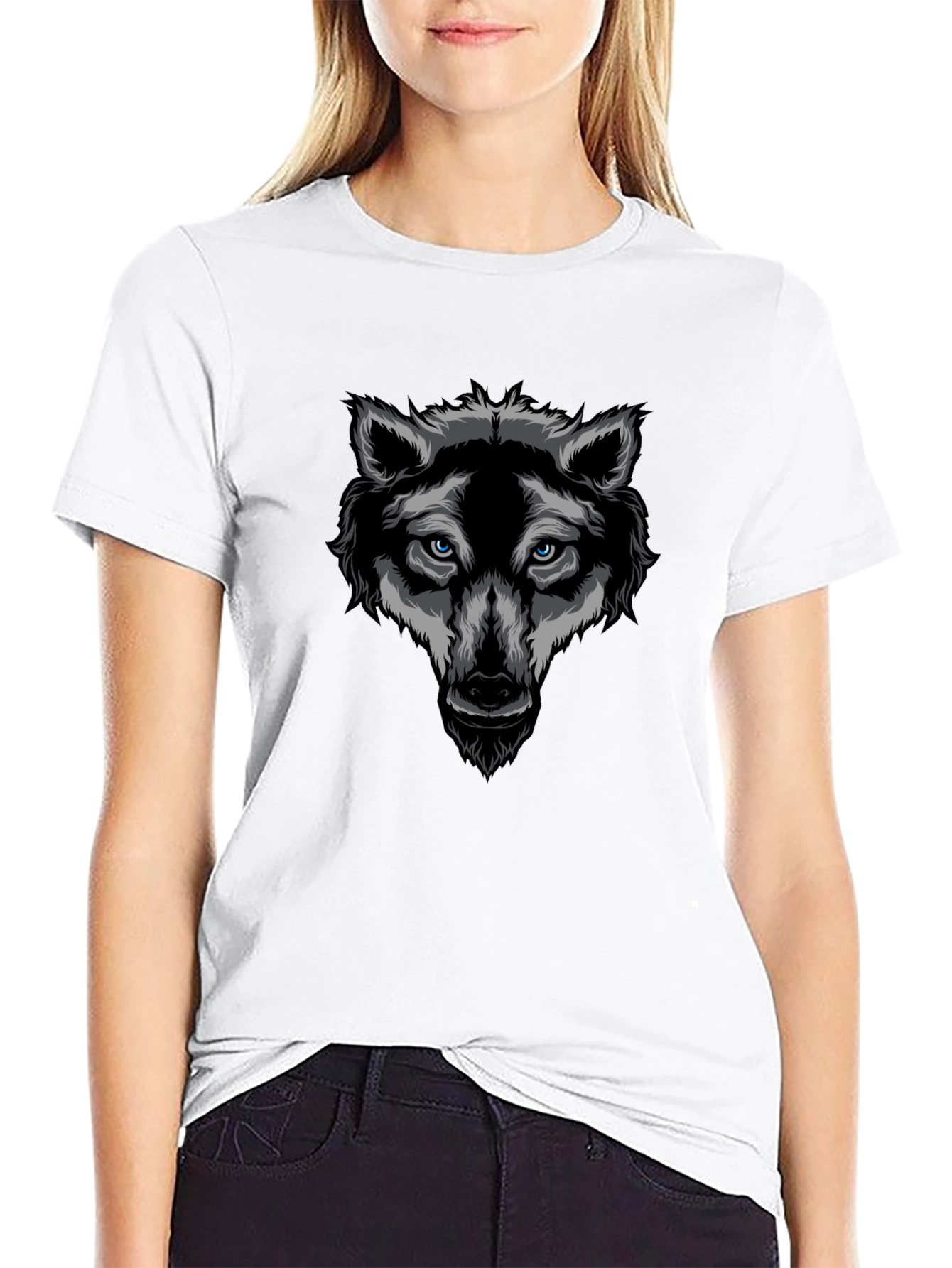 Black Wolf Graphic T-Shirt - Cool Animal Design