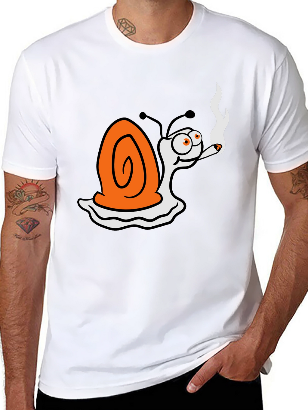 Smoking Snail Graphic T-Shirt - Black