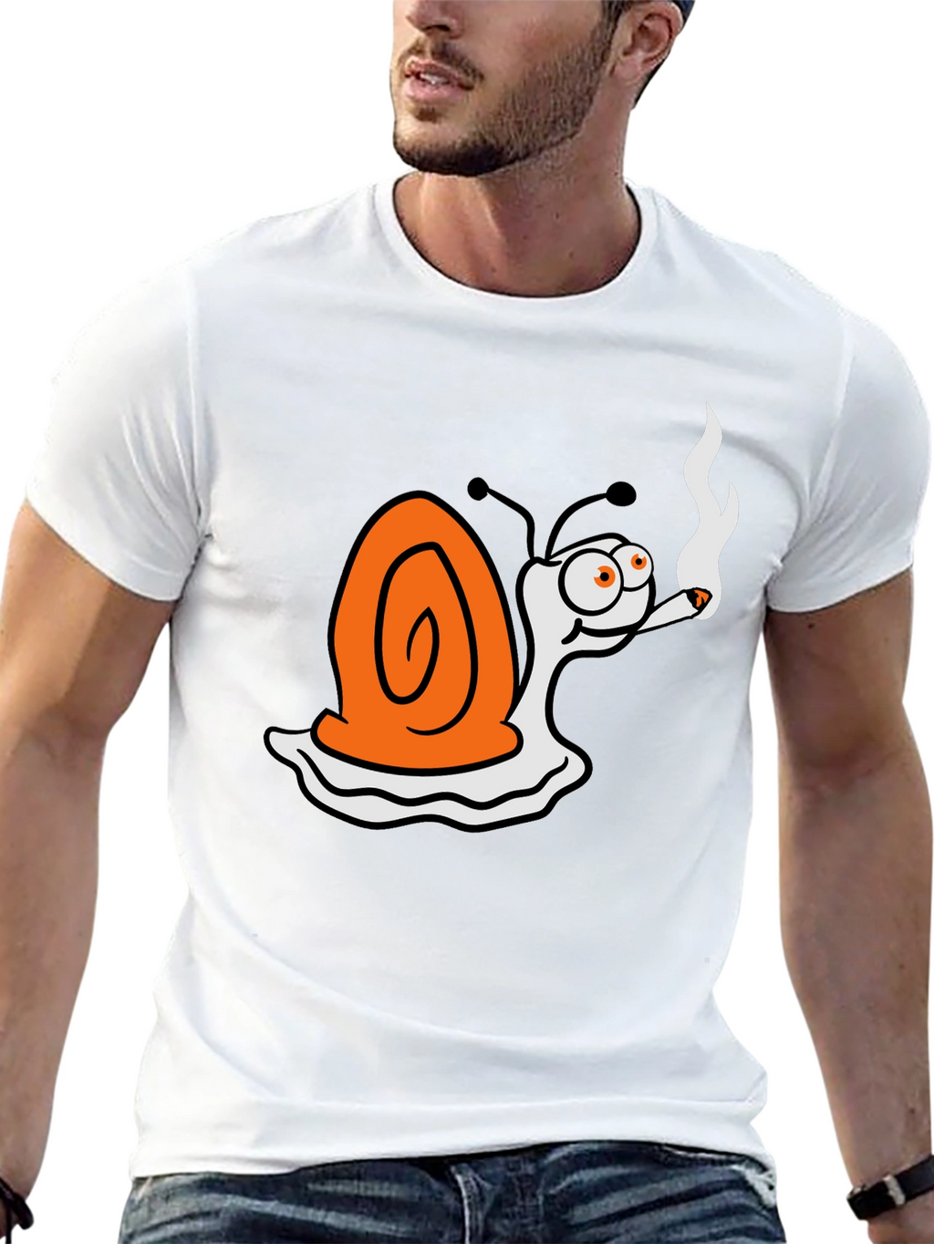 Smoking Snail Graphic T-Shirt - Black