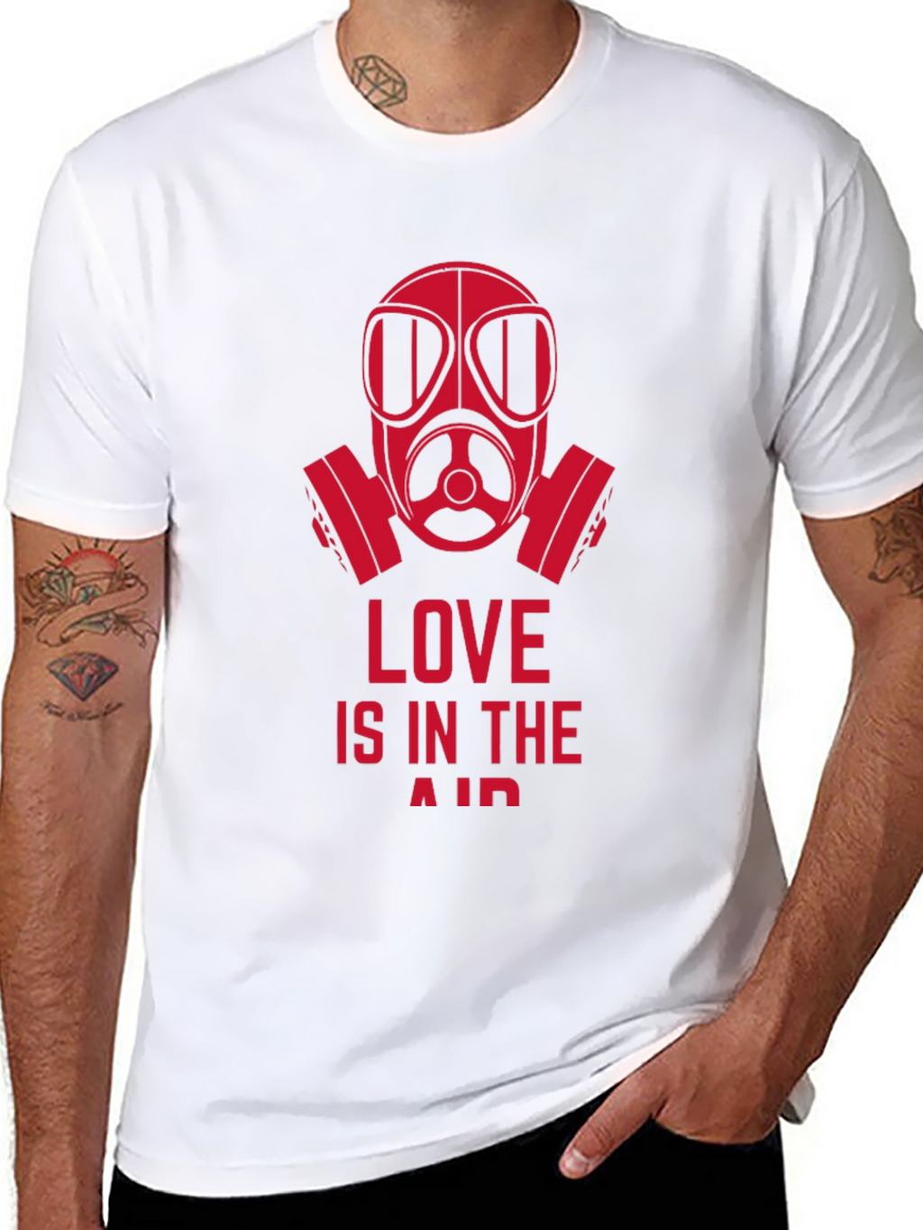 Love is in the Air Gas Mask Graphic Tee