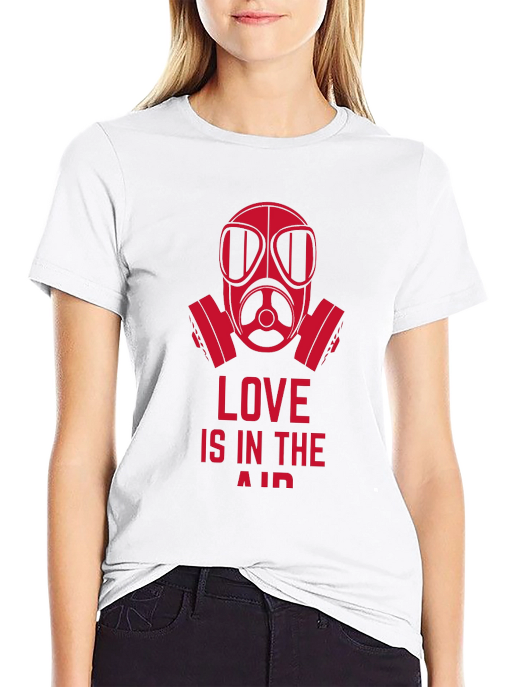 Love is in the Air Gas Mask Graphic Tee