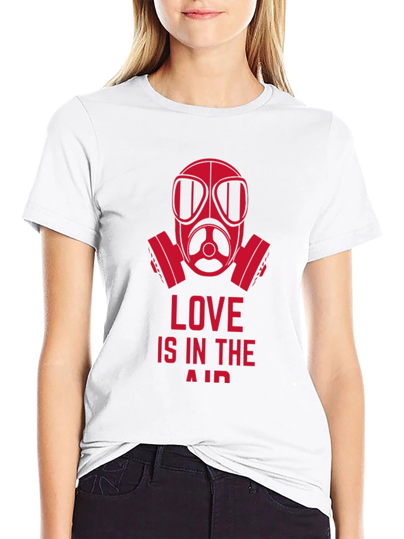 Love is in the Air Gas Mask Graphic Tee