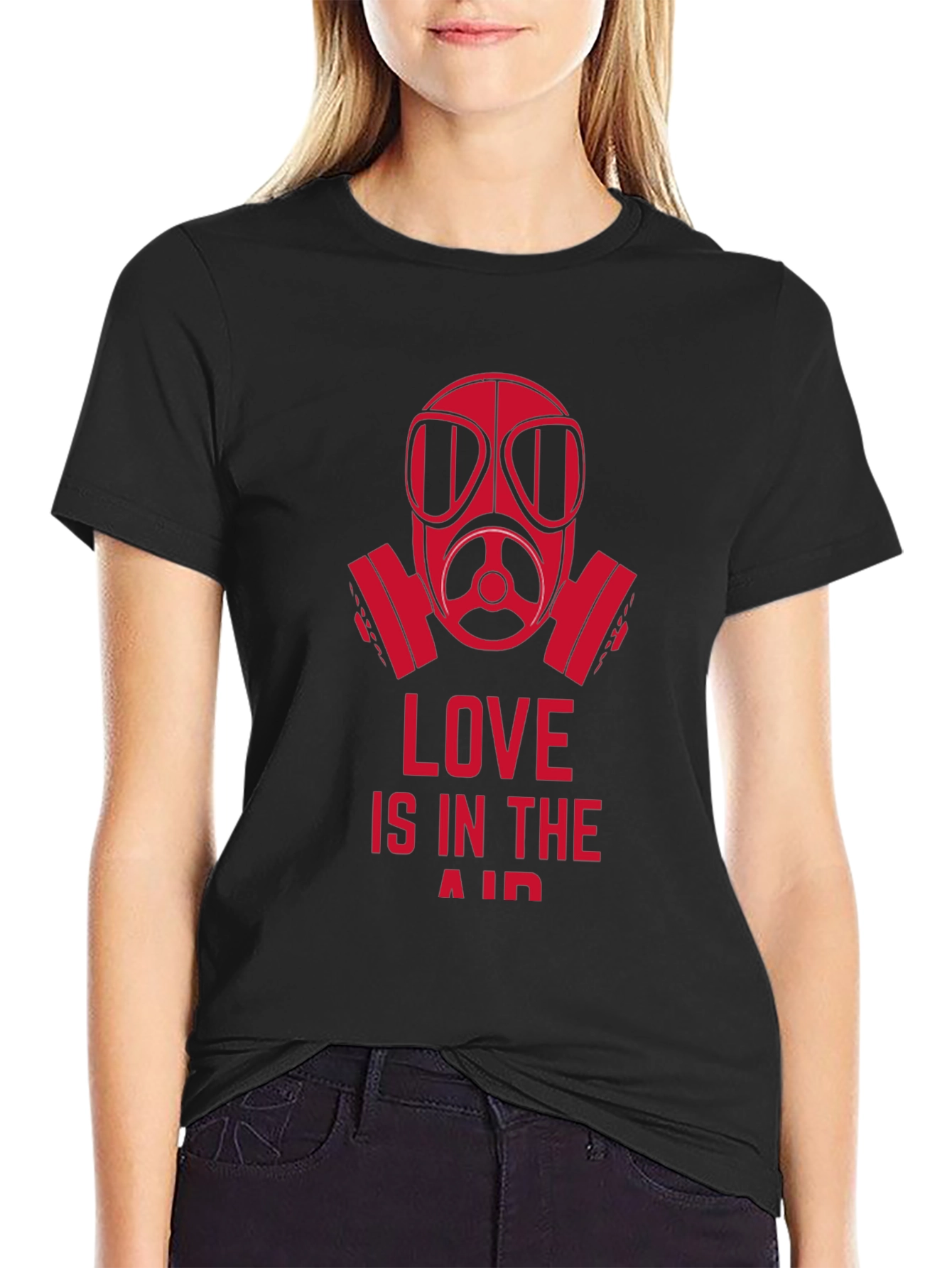 Love is in the Air Gas Mask Graphic Tee