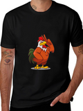 Cool Chicken Graphic Tee - Casual Black T-Shirt