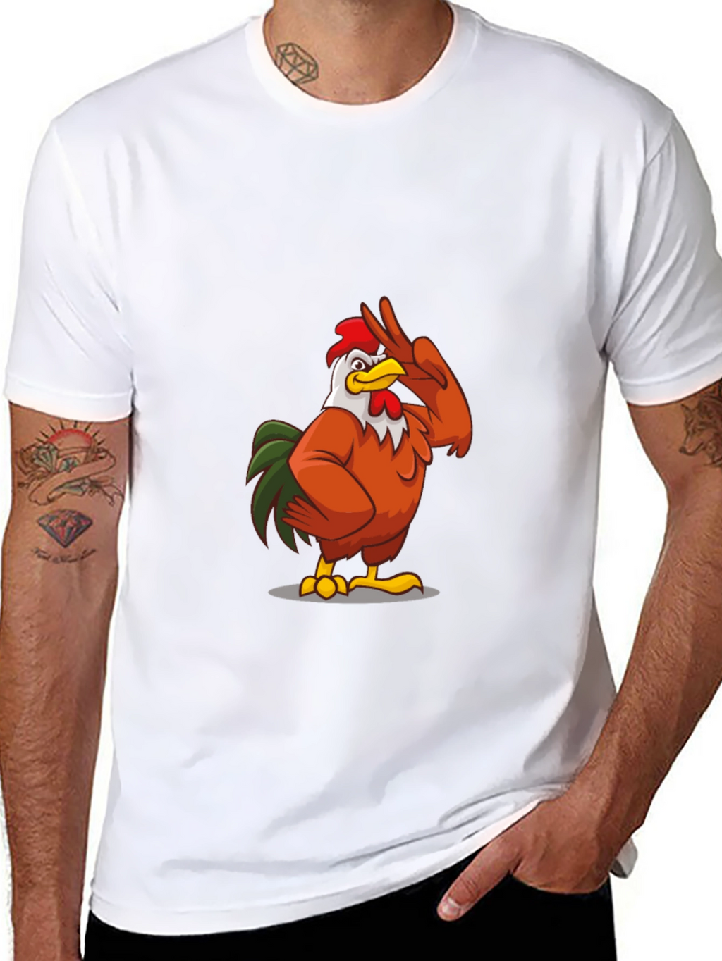 Cool Chicken Graphic Tee - Casual Black T-Shirt