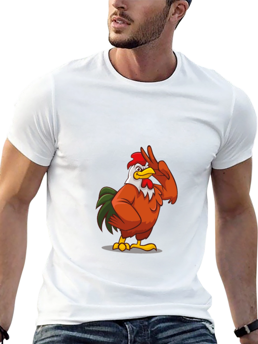 Cool Chicken Graphic Tee - Casual Black T-Shirt