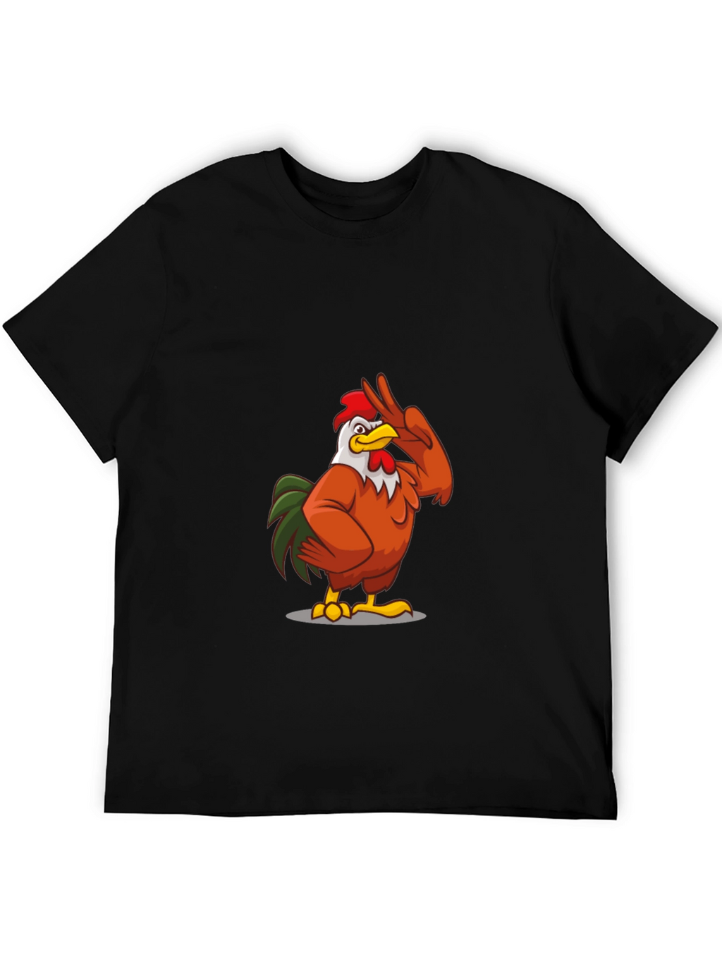 Cool Chicken Graphic Tee - Casual Black T-Shirt
