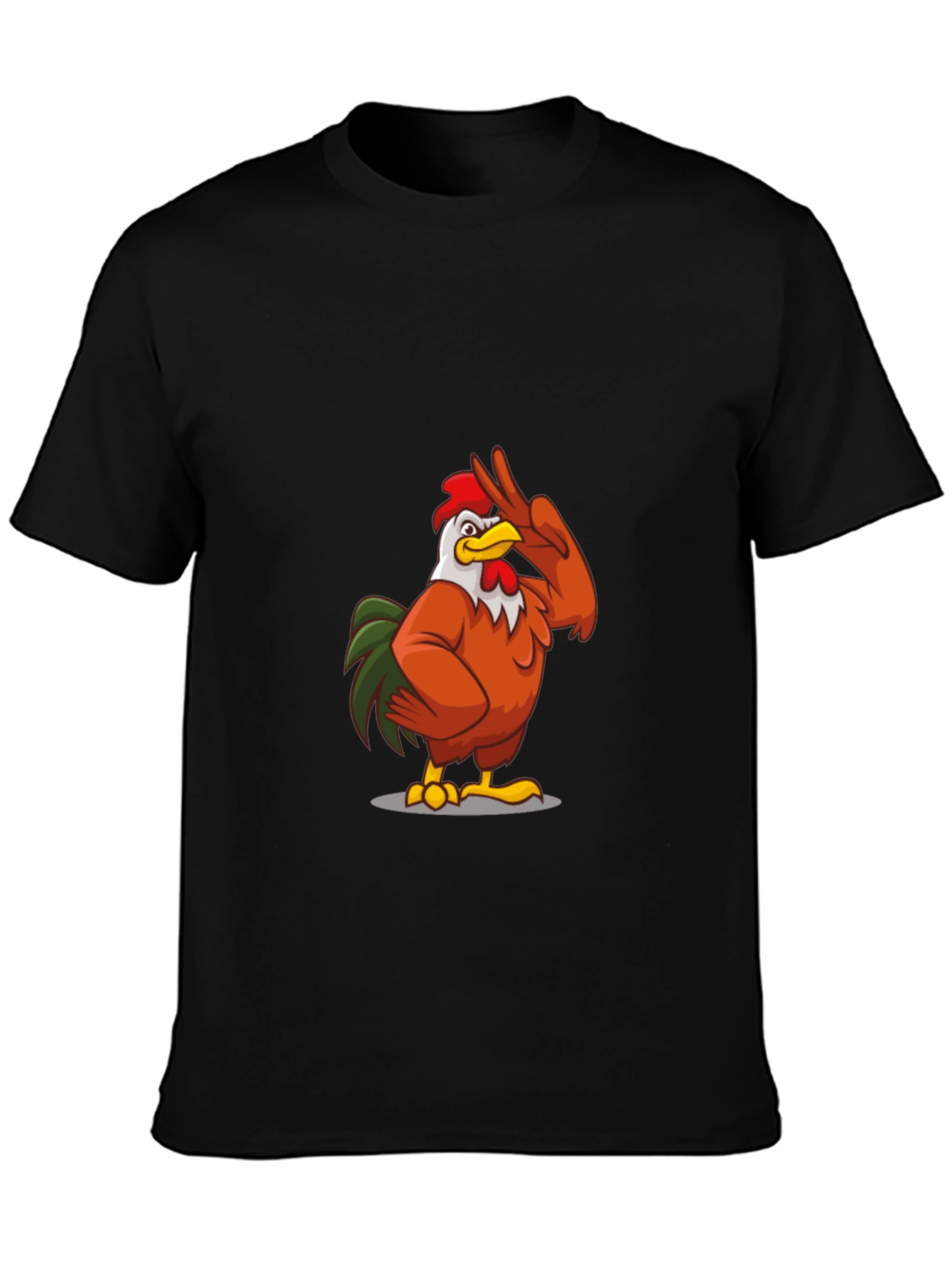 Cool Chicken Graphic Tee - Casual Black T-Shirt
