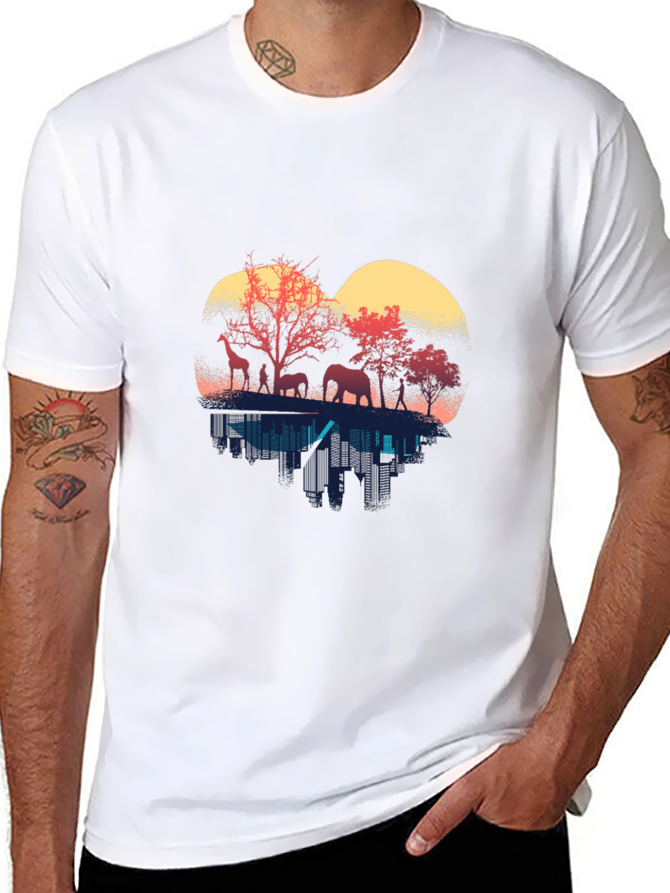 Wildlife Silhouette Mens T-Shirt