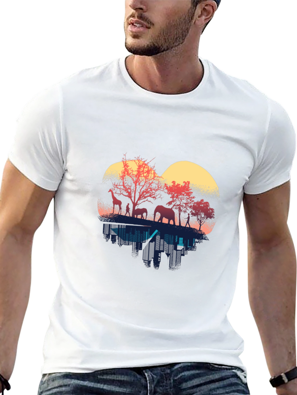 Wildlife Silhouette Mens T-Shirt