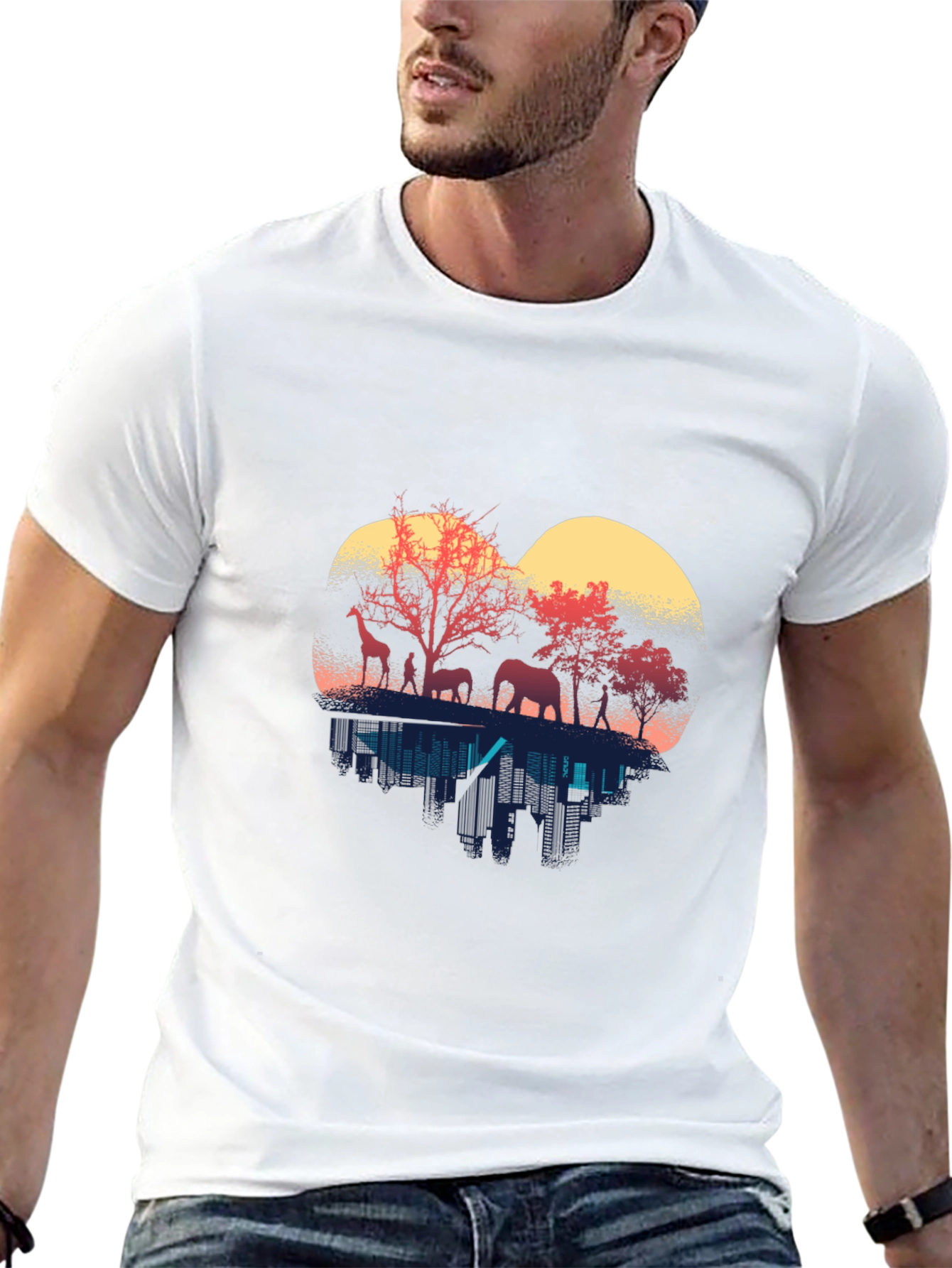 Wildlife Silhouette Mens T-Shirt