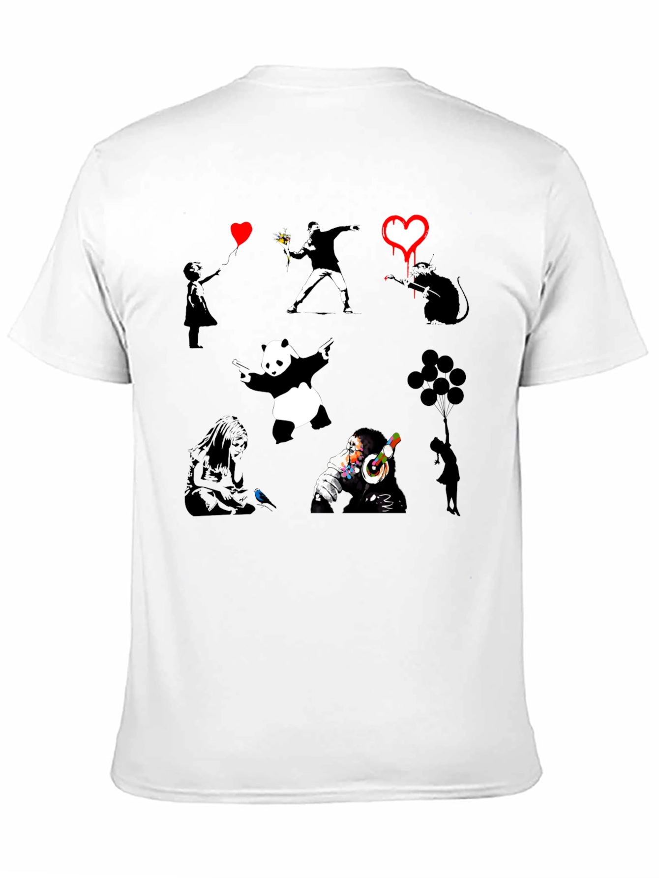 Banksy Art Print Black T-Shirt