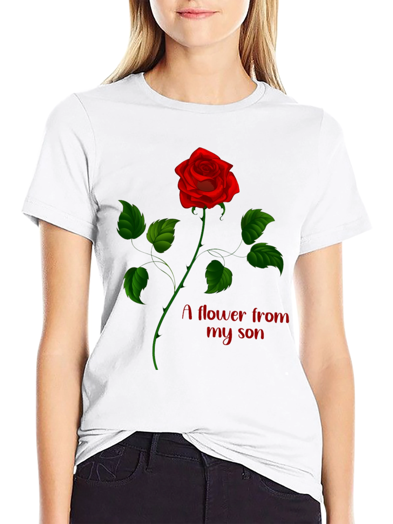 Rose Flower From My Son Graphic Tee