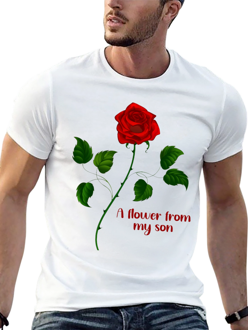Rose Flower From My Son Graphic Tee